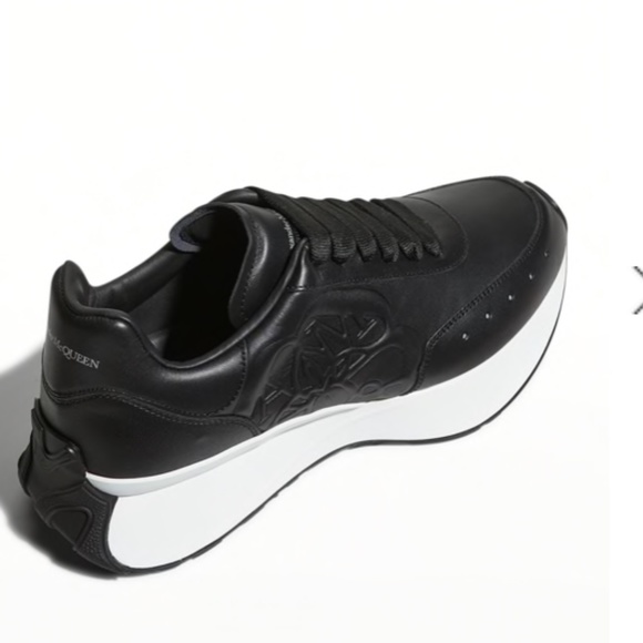 COPY - Alexander McQueen Black Leather Runners - Picture 2 of 3